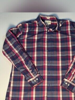 Bixby Nomad Plaid Button Down Shirt Classic Preppy Office Casual Size L Slim